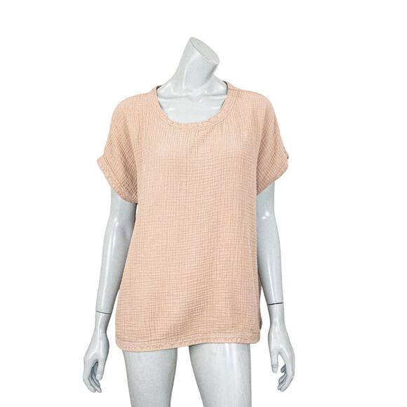 Faherty Women's Dream Cotton Gauze T-Shirt in Nougat beige size XL - Picture 1 of 9